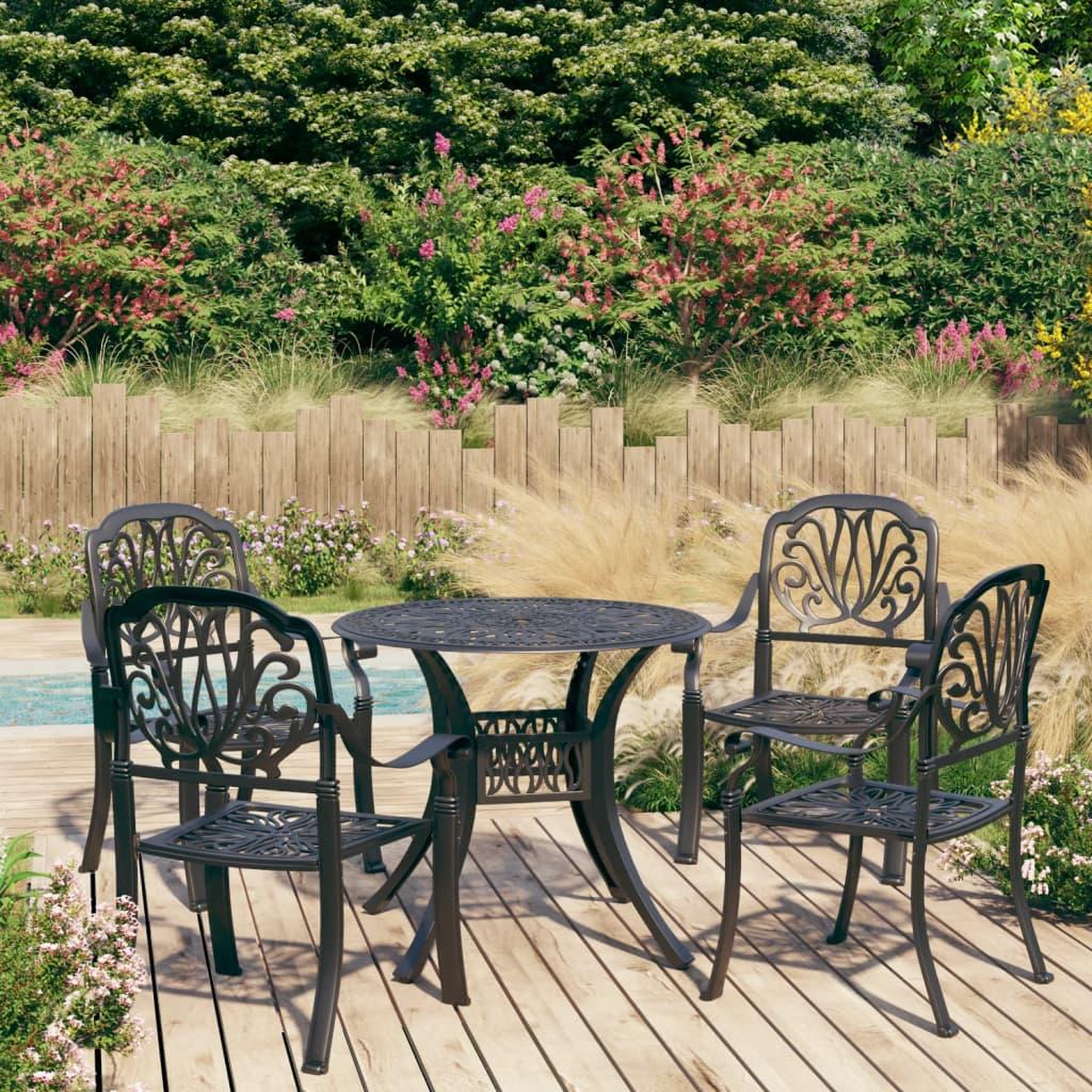 Voir la diapositive 1 : VIDAXL Ensemble de bistro 5 pcs Aluminium coule Noir