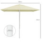 Voir la diapositive 3 : OUTSUNNY Parasol de jardin carré réglable dim. 2,48L x 2,48l x 2,50H m alu métal polyester haute densité 180 g/m² beige
