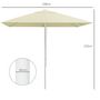 Voir la diapositive 3 : OUTSUNNY Parasol de jardin carré réglable dim. 2,48L x 2,48l x 2,50H m alu métal polyester haute densité 180 g/m² beige