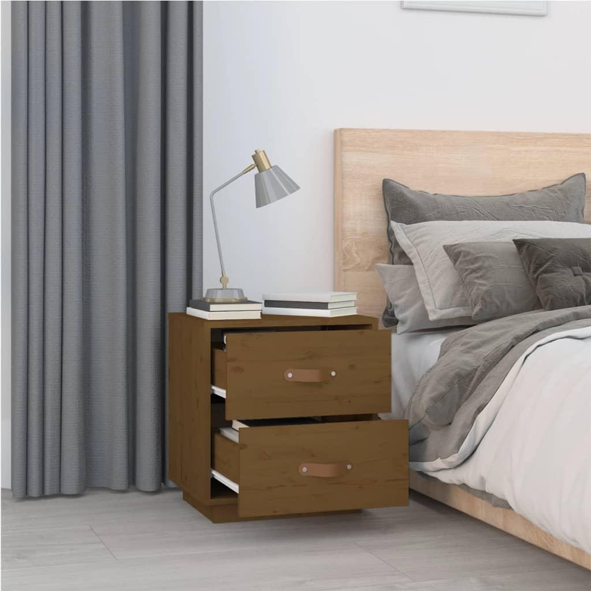 Voir la diapositive 4 : VIDAXL Tables de chevet 2 pcs Marron miel 40x34x45 cm Bois pin massif