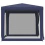 Voir la diapositive 4 : VIDAXL Tente de fete avec 4 parois laterales en maille Bleu 2,5x2,5 m