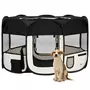 VIDAXL Parc pliable pour chien avec sac de transport Noir 125x125x61cm