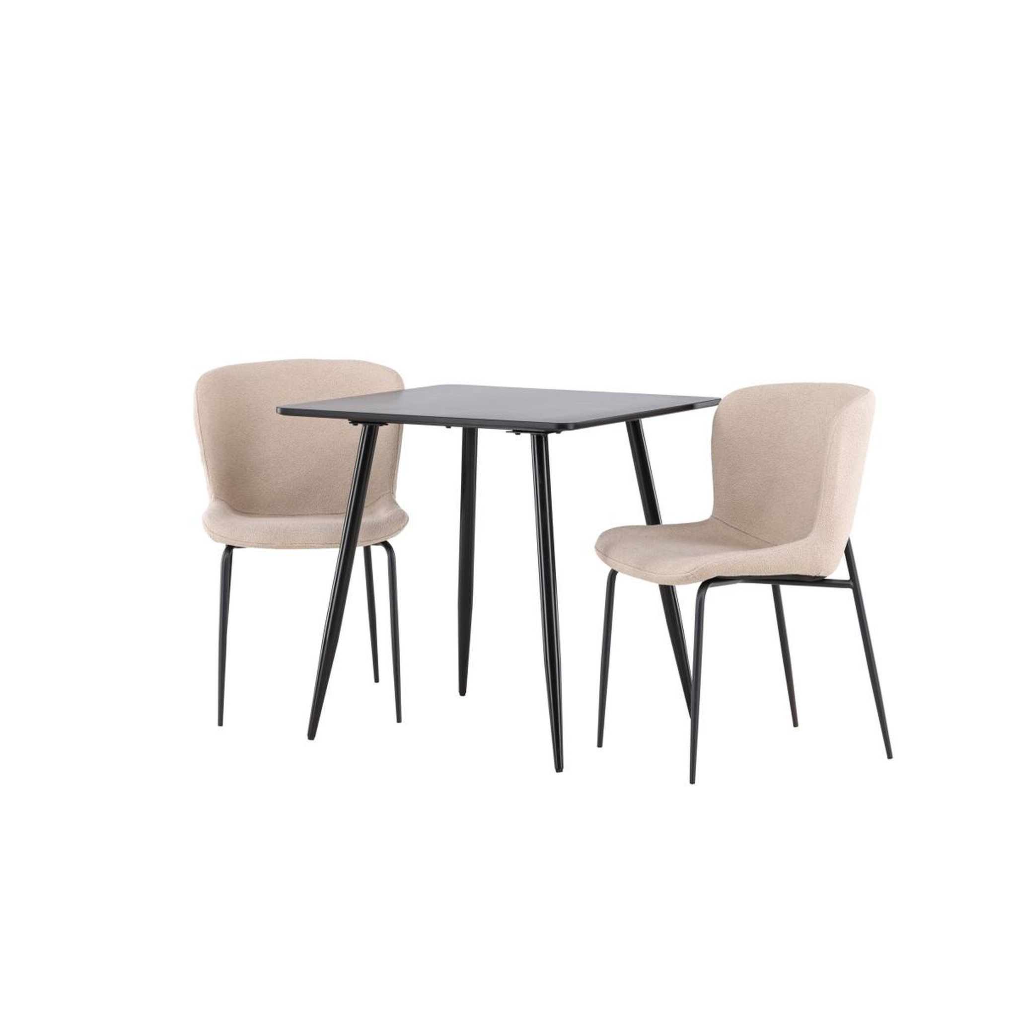 Voir la diapositive 5 : Paris Prix Ensemble table à manger & 2 chaises  polar & modesto  75cm noir & beige