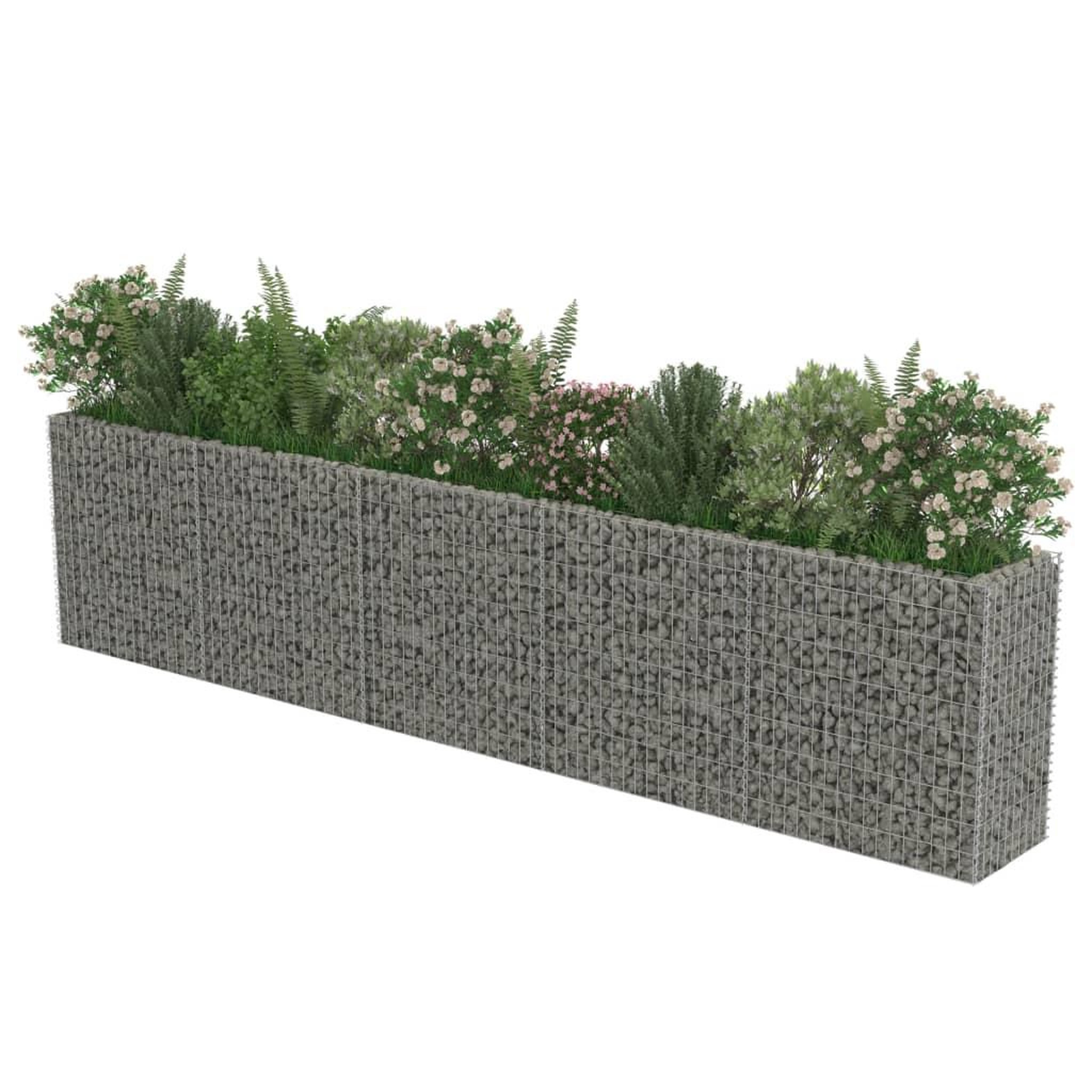 Voir la diapositive 4 : VIDAXL Lit sureleve a gabion Acier galvanise 450x50x100 cm