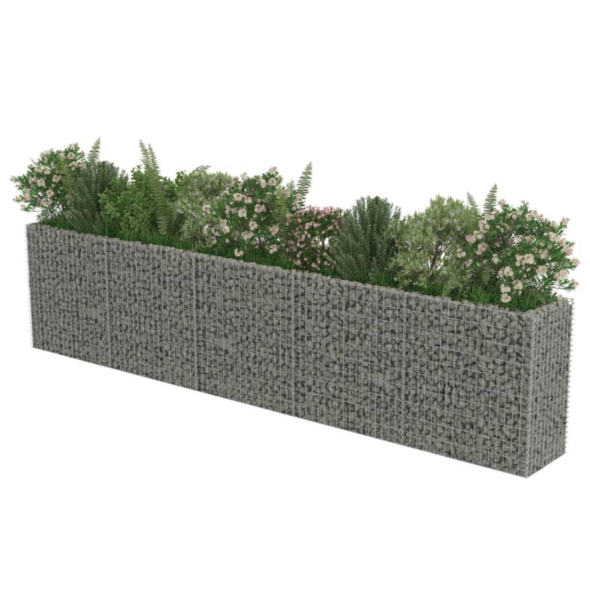 VIDAXL Lit sureleve a gabion Acier galvanise 450x50x100 cm