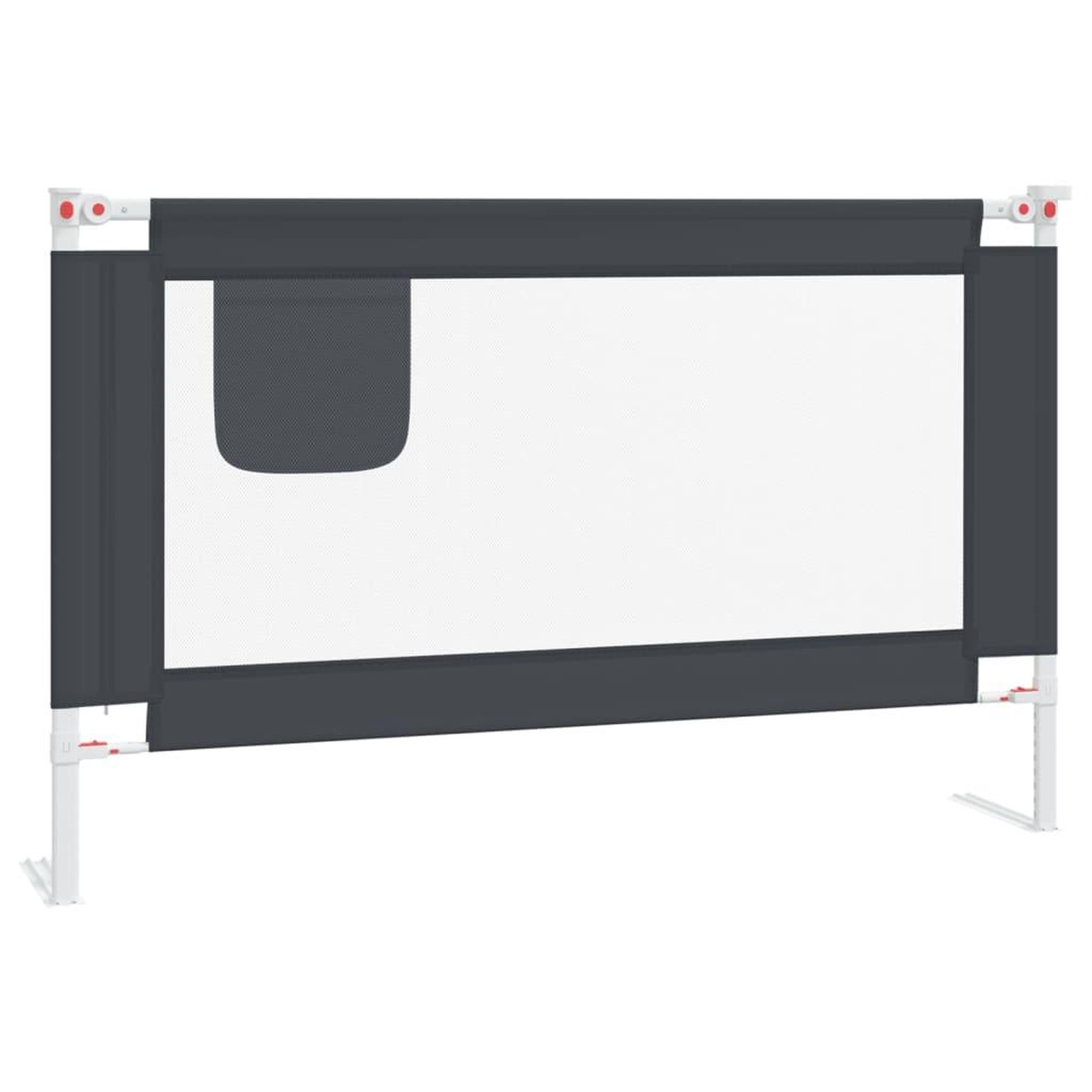 Voir la diapositive 2 : VIDAXL Barriere de securite de lit d'enfant Gris fonce 120x25 cm Tissu