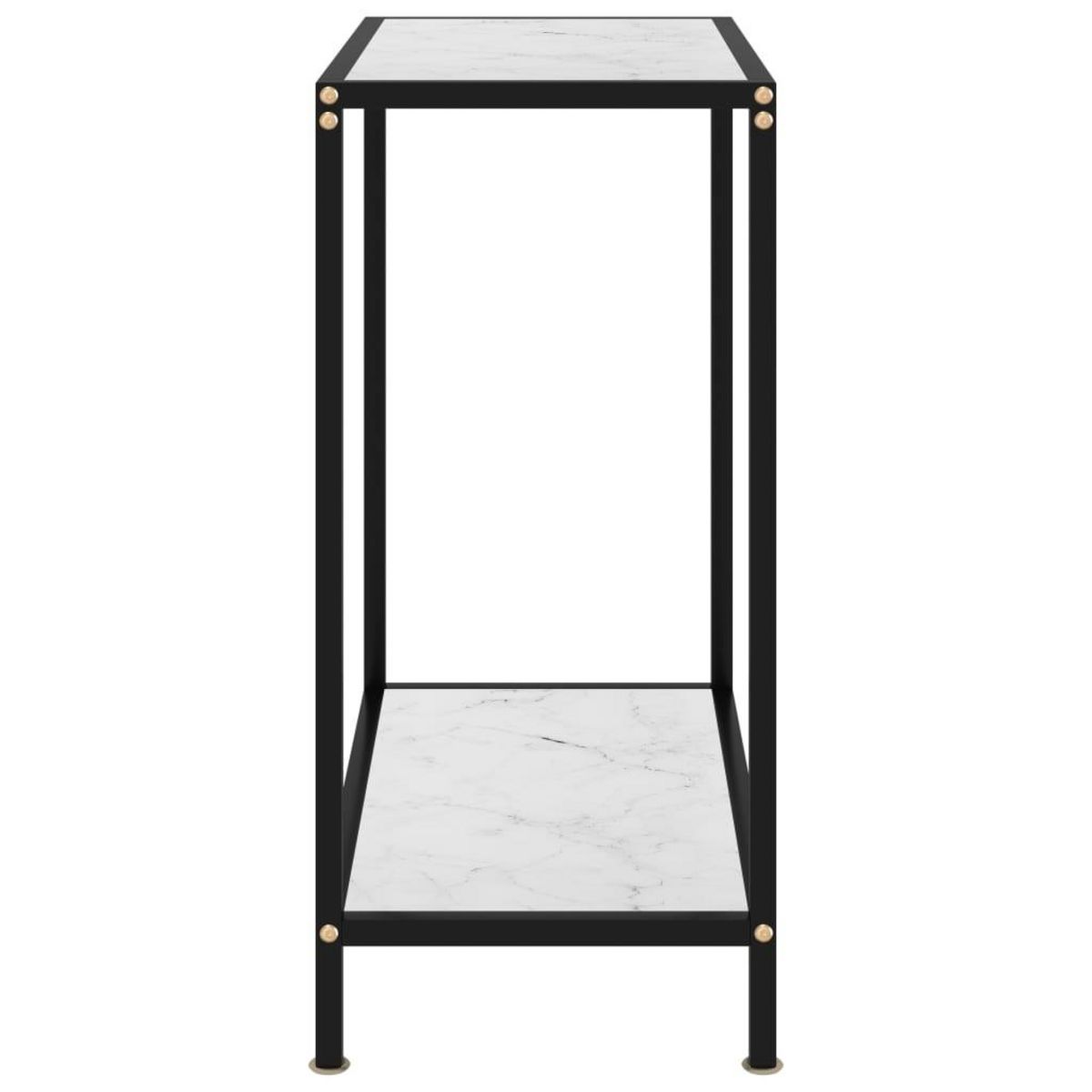 VIDAXL Table console Blanc 60x35x75 cm Verre trempe