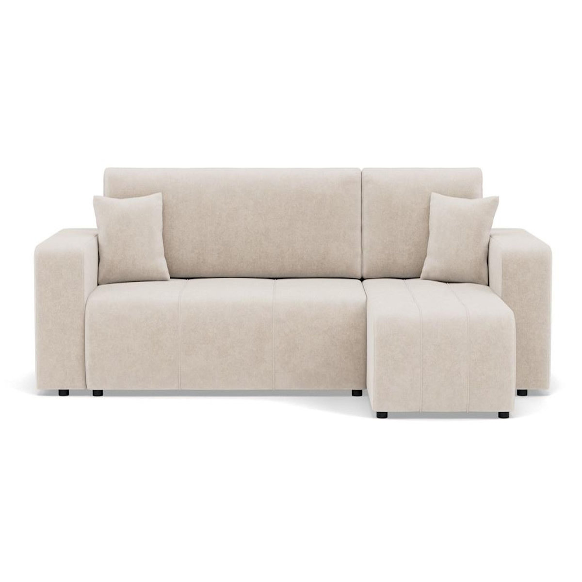 BEST MOBILIER Nicole - canapé d'angle réversible 4 places convertible avec coffre en tissu
