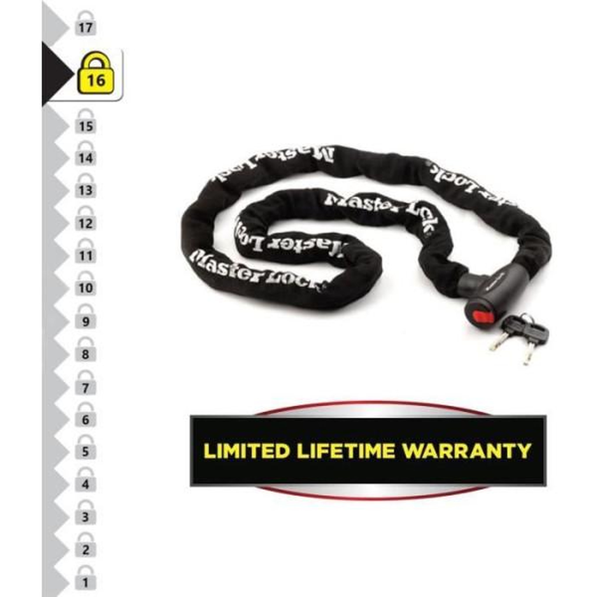 Voir la diapositive 3 : Master lock MASTER LOCK Chaîne Antivol Moto - 2 m chaîne - Idéal pour les Motos et Scooters