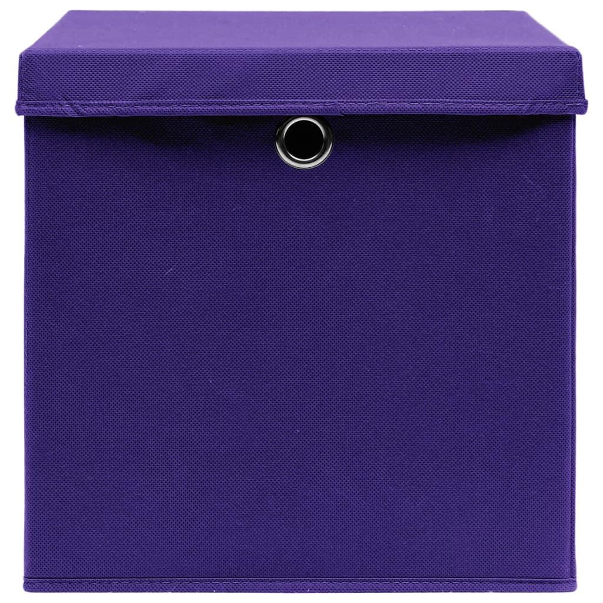 Voir la diapositive 3 : VIDAXL Boîtes de rangement avec couvercles 10 pcs 28x28x28 cm Violet