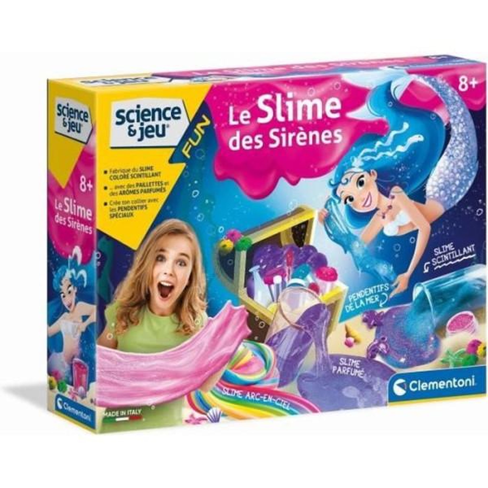 Voir la diapositive 1 : CLEMENTONI Clementoni - Science & Jeu - Kit scientifique pour fabriquer du slime sirene - A partir de 8 ans