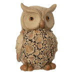 Paris Prix Statuette Hibou  Imitation Bois  29cm Naturel