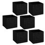 Voir la diapositive 1 : FIVE Lot de 6 boites de rangement TWEED - L. 31 x l.31 x H. 31 cm - Noir