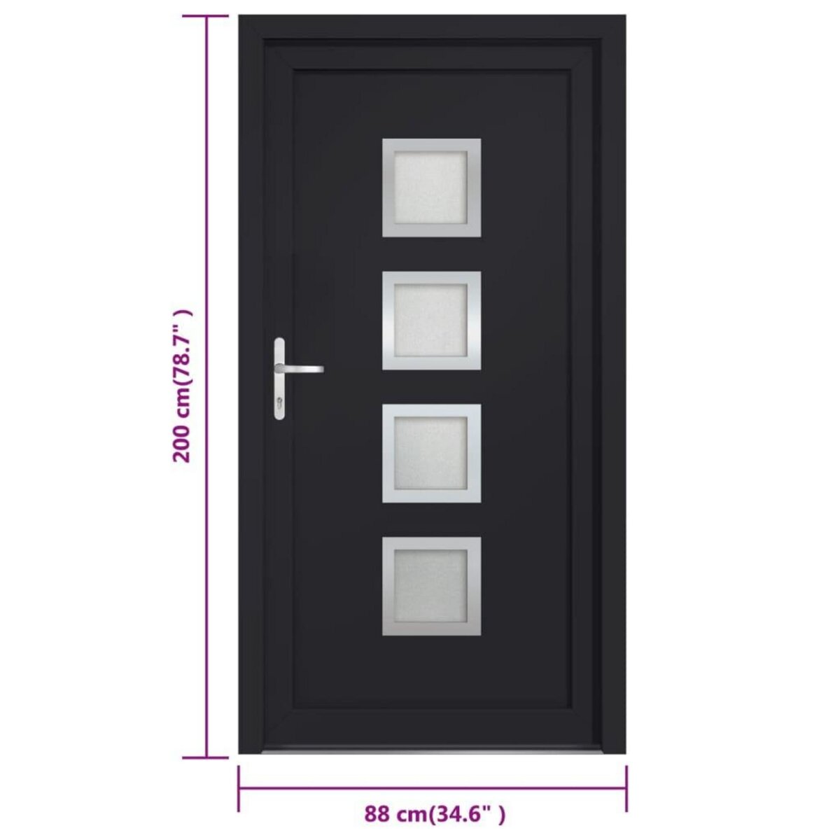 VIDAXL Porte d'entree anthracite 88x200 cm PVC