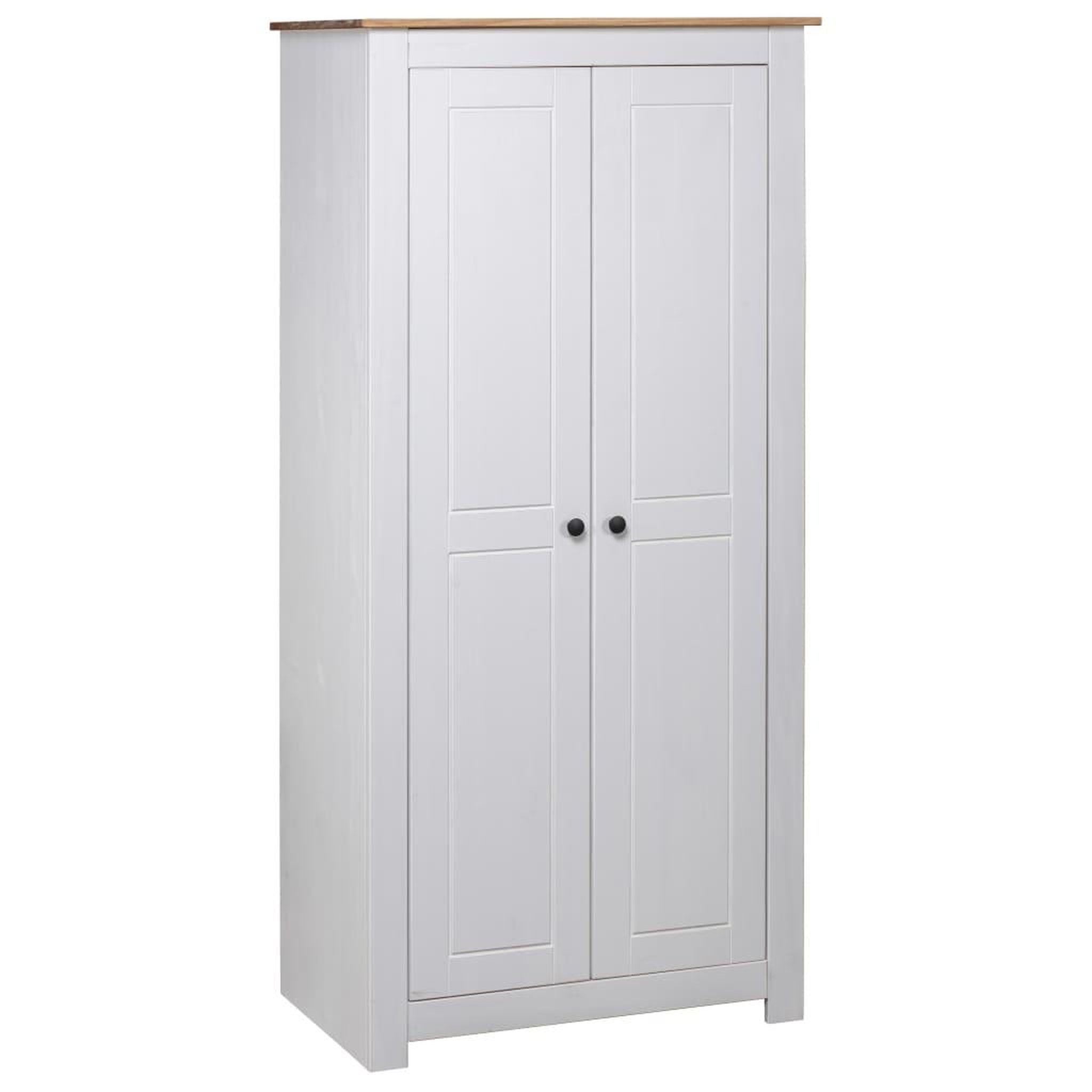 Voir la diapositive 1 : VIDAXL Garde-robe Blanc 80x50x171,5 cm Pin massif Assortiment Panama