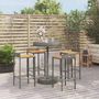 Voir la diapositive 1 : VIDAXL Ensemble de bar jardin 5 pcs gris poly rotin/bois massif acacia