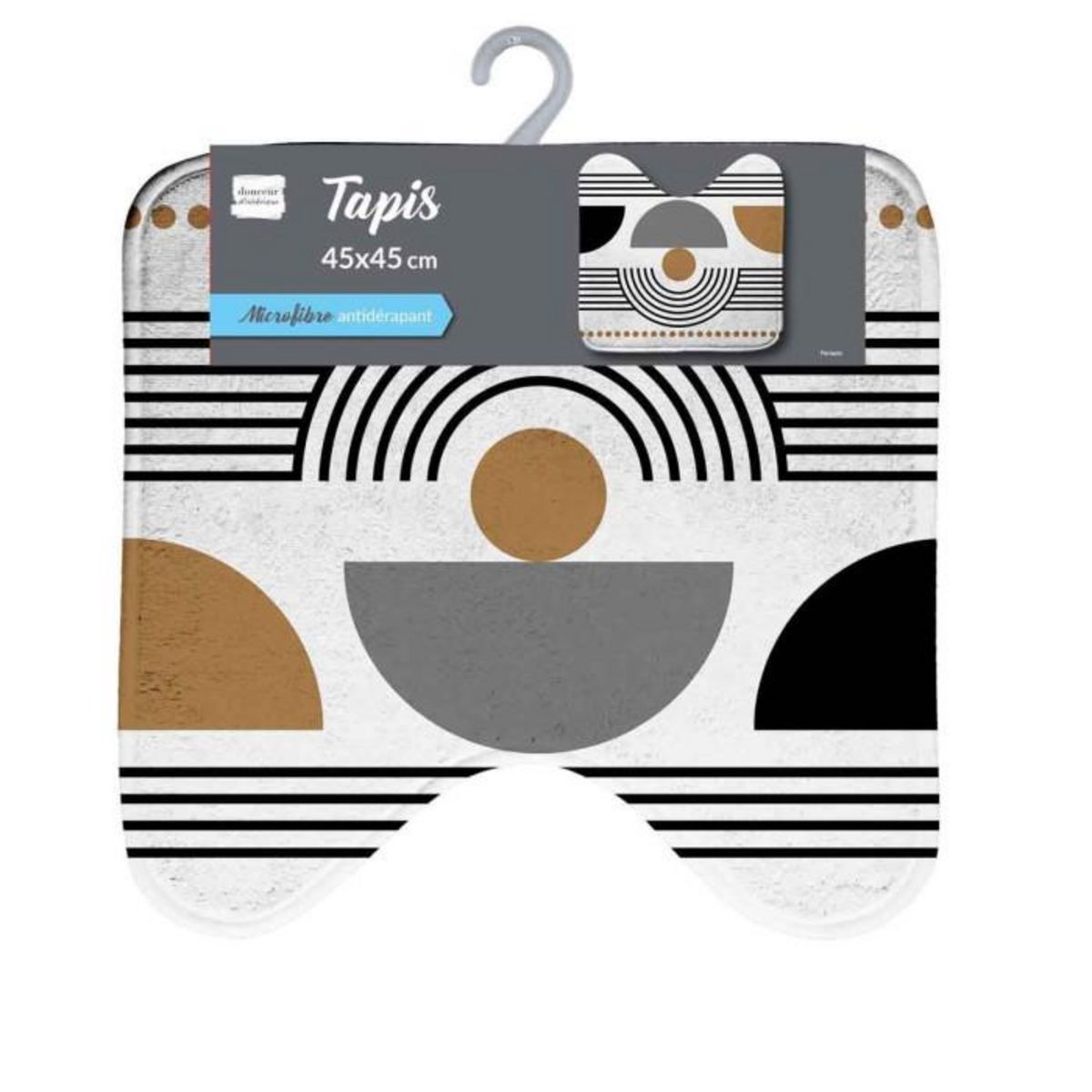 Paris Prix Tapis WC Imprimé  Memphis  45x45cm Blanc