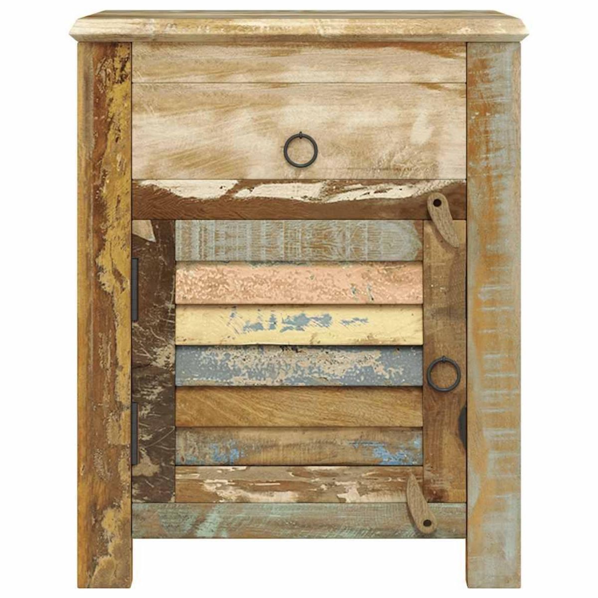 VIDAXL Table de coin avec 1 tiroir et 1 porte Bois de recuperation