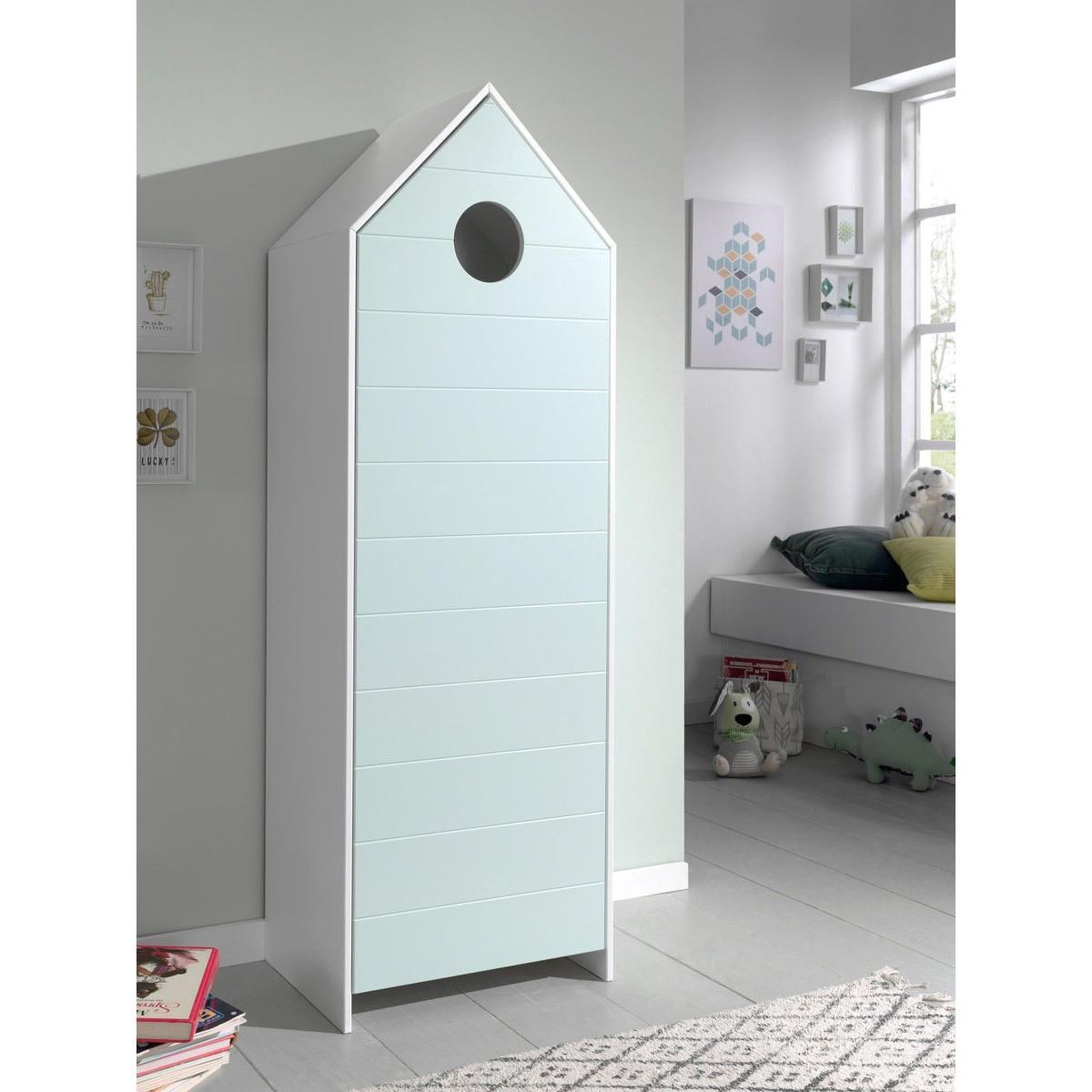 Voir la diapositive 4 : Paris Prix Armoire enfant 4 niveaux  casami  171cm menthe