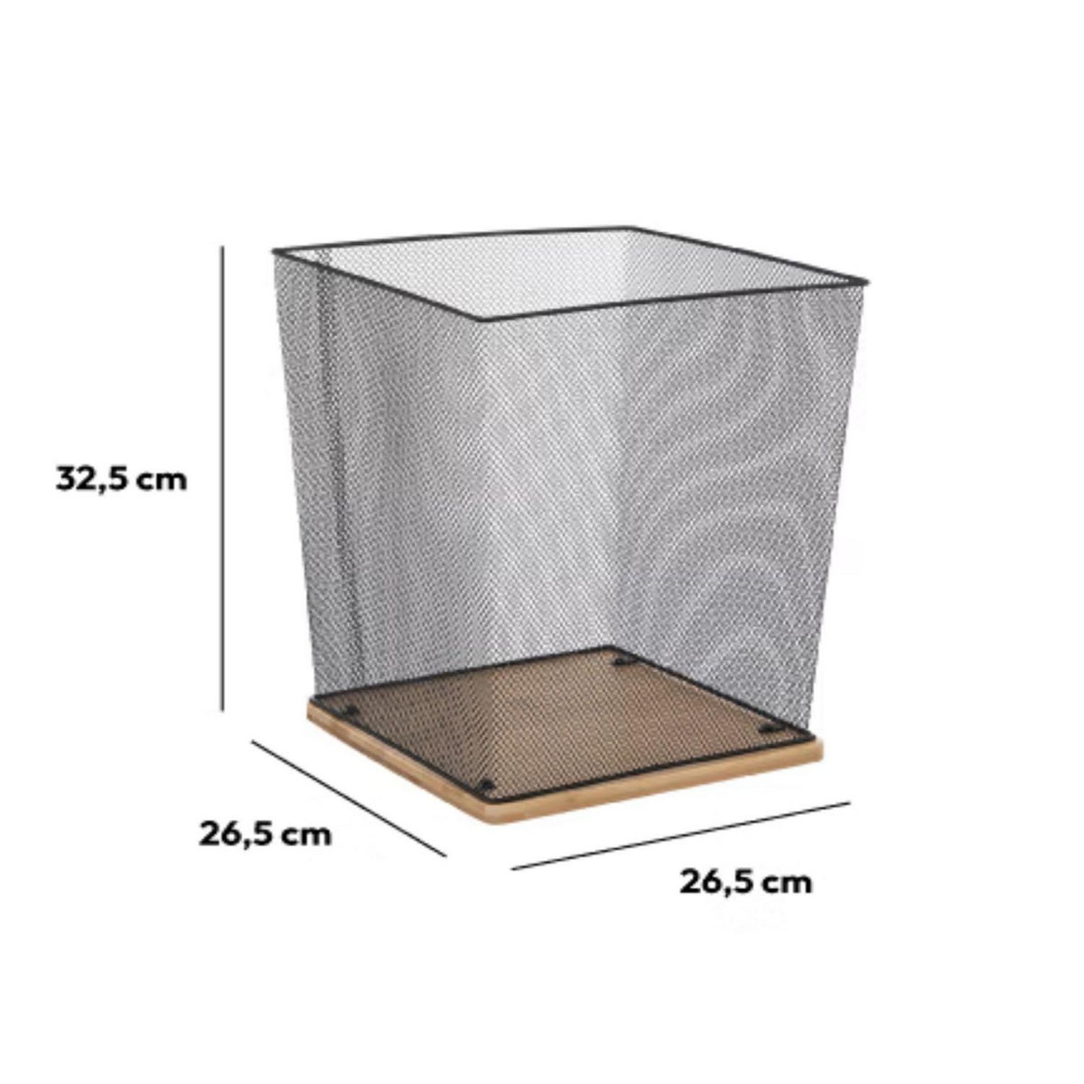 FIVE Corbeille de bureau en métal et bambou HAVI - Noir