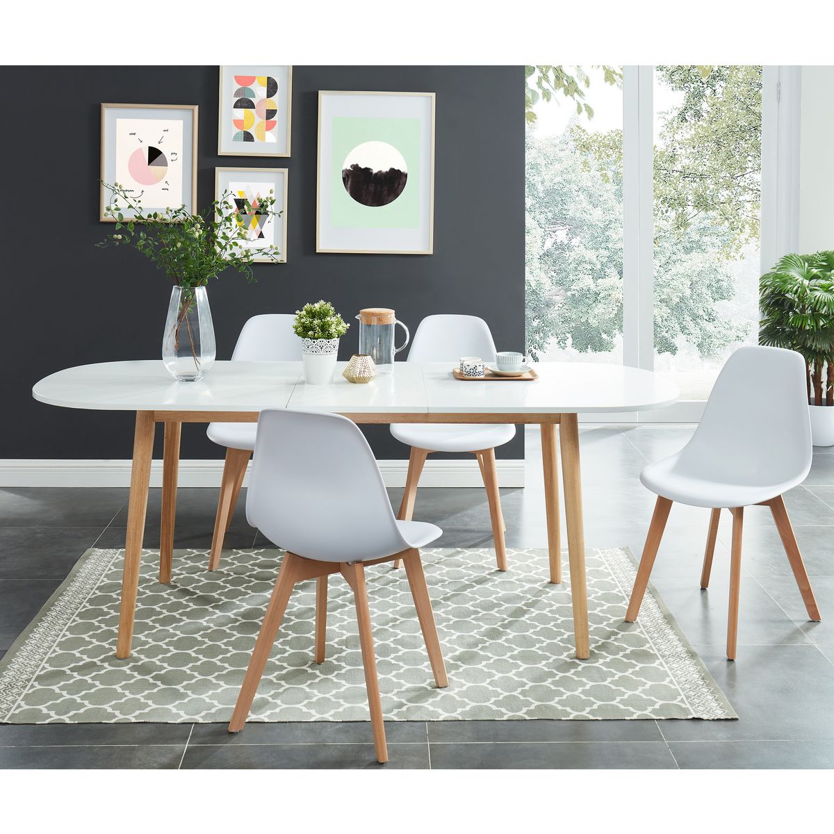 Table de séjour extensible scandinave L160/200cm LOLA