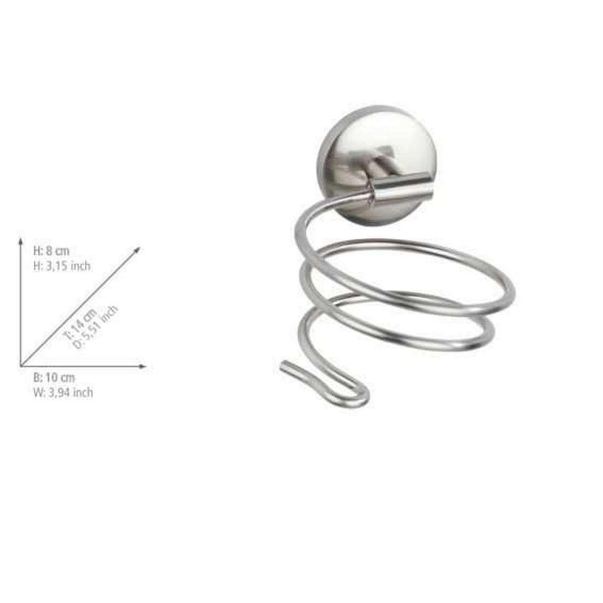 Wenko Porte sèche-cheveux en métal - Gris mat