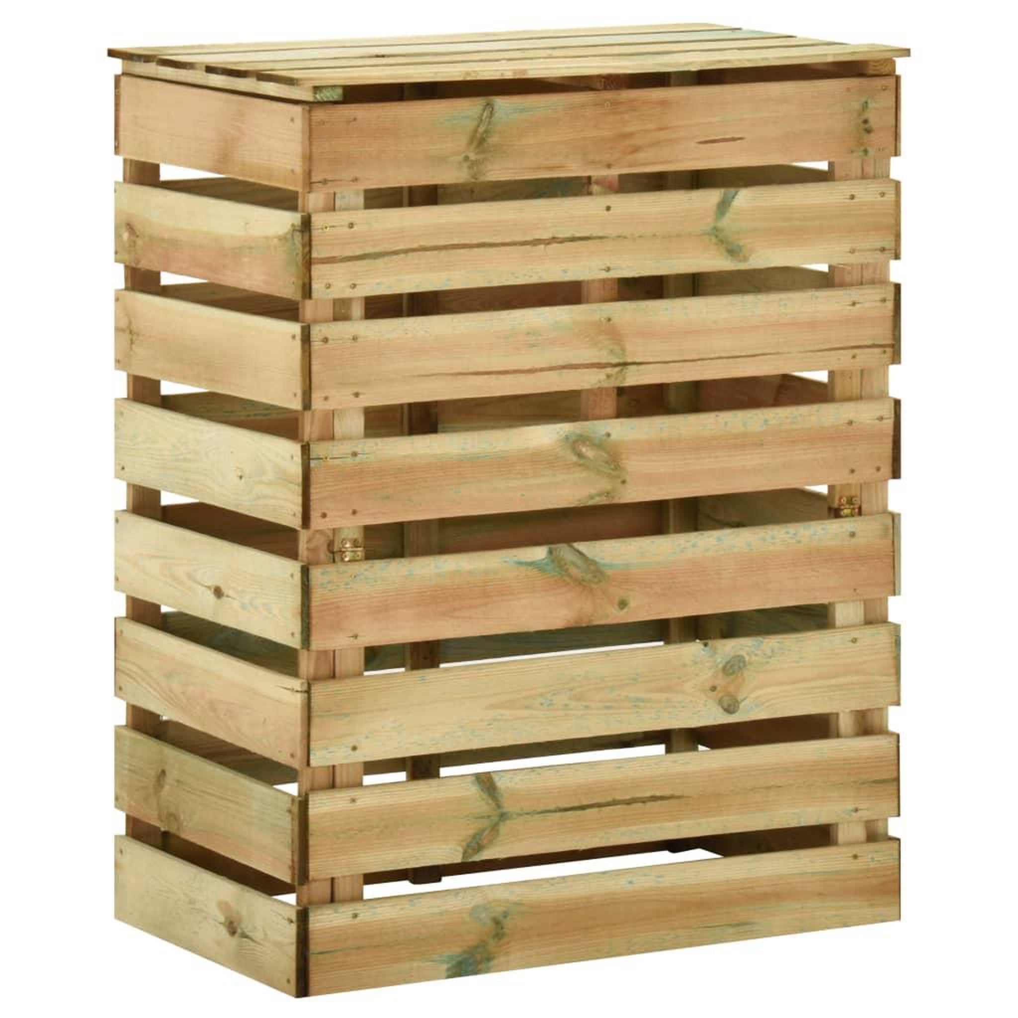 Voir la diapositive 2 : VIDAXL Composteur de jardin a lattes 80x50x100 cm Bois de pin impregne