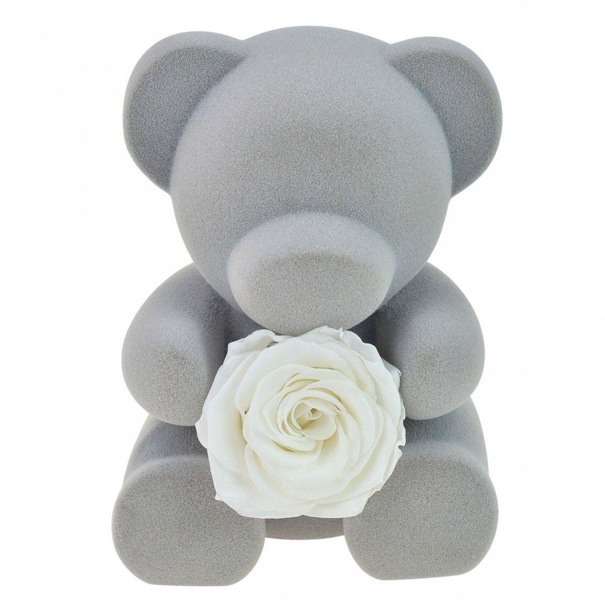 Voir la diapositive 3 : SC CRYSTAL Boite à bijoux ourson décorée d'une rose éternelle - stabilisée banche