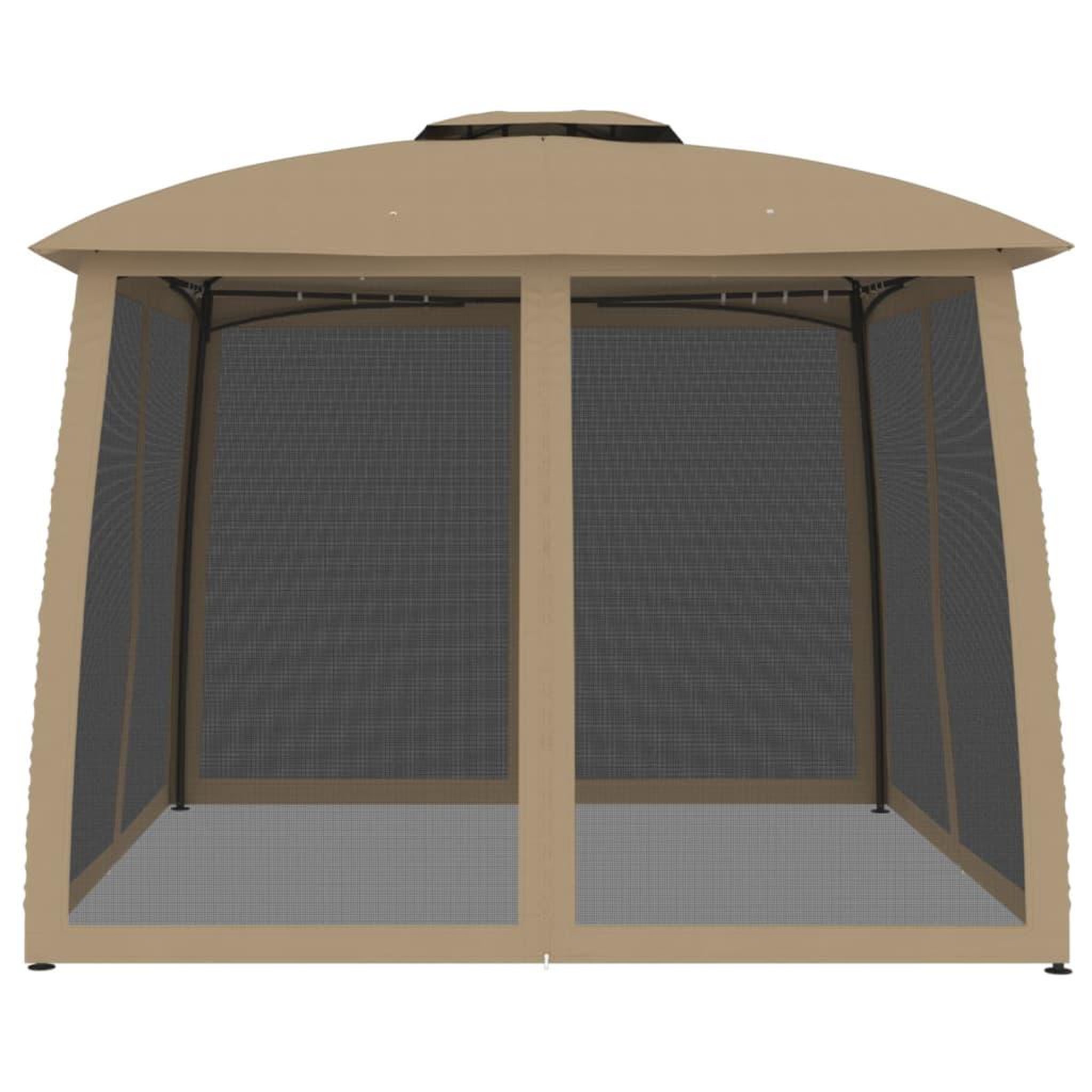 Voir la diapositive 4 : VIDAXL Tonnelle avec double toit et parois en filet taupe acier