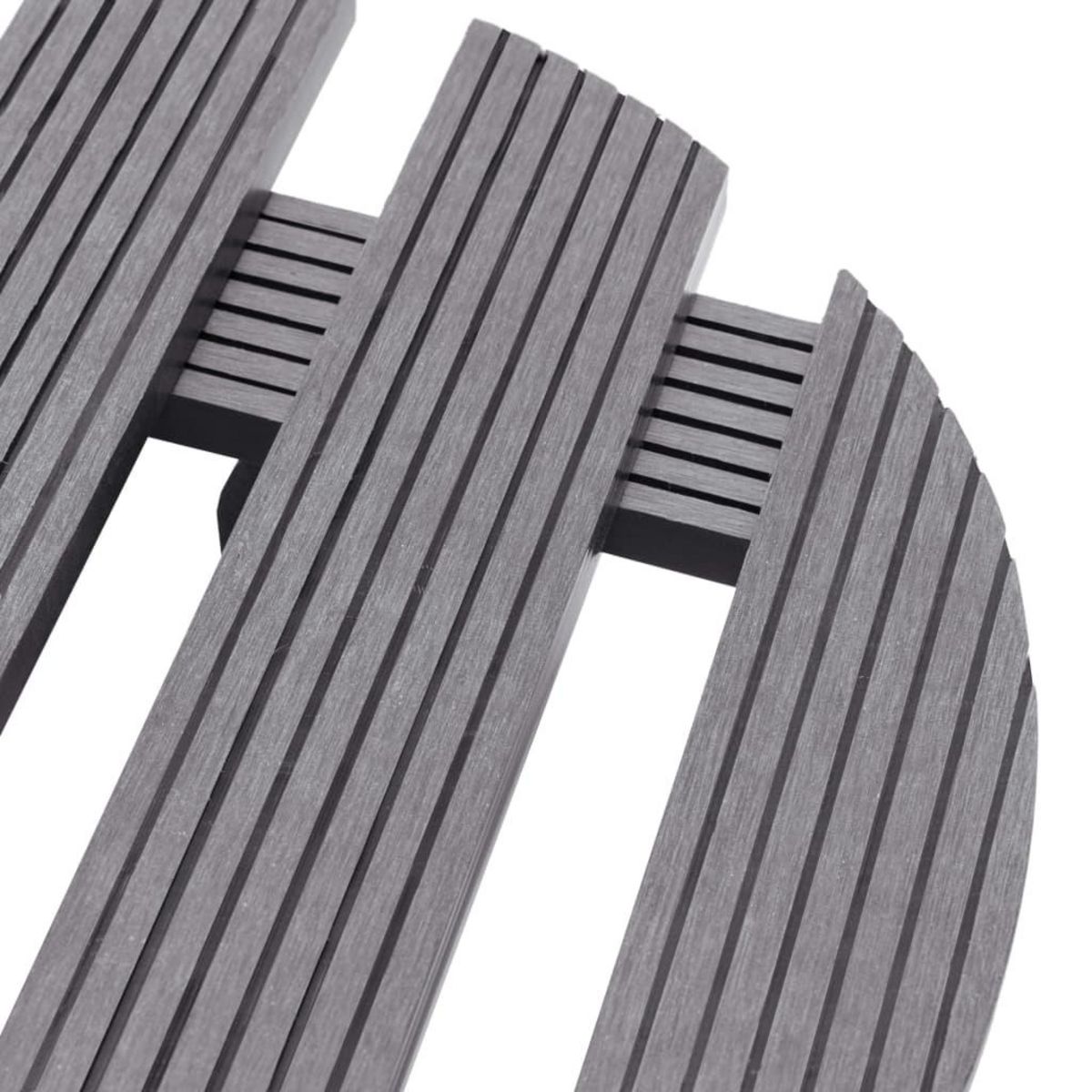 VIDAXL Chariots a plantes 2 pcs Gris Ø30x7,5 cm WPC