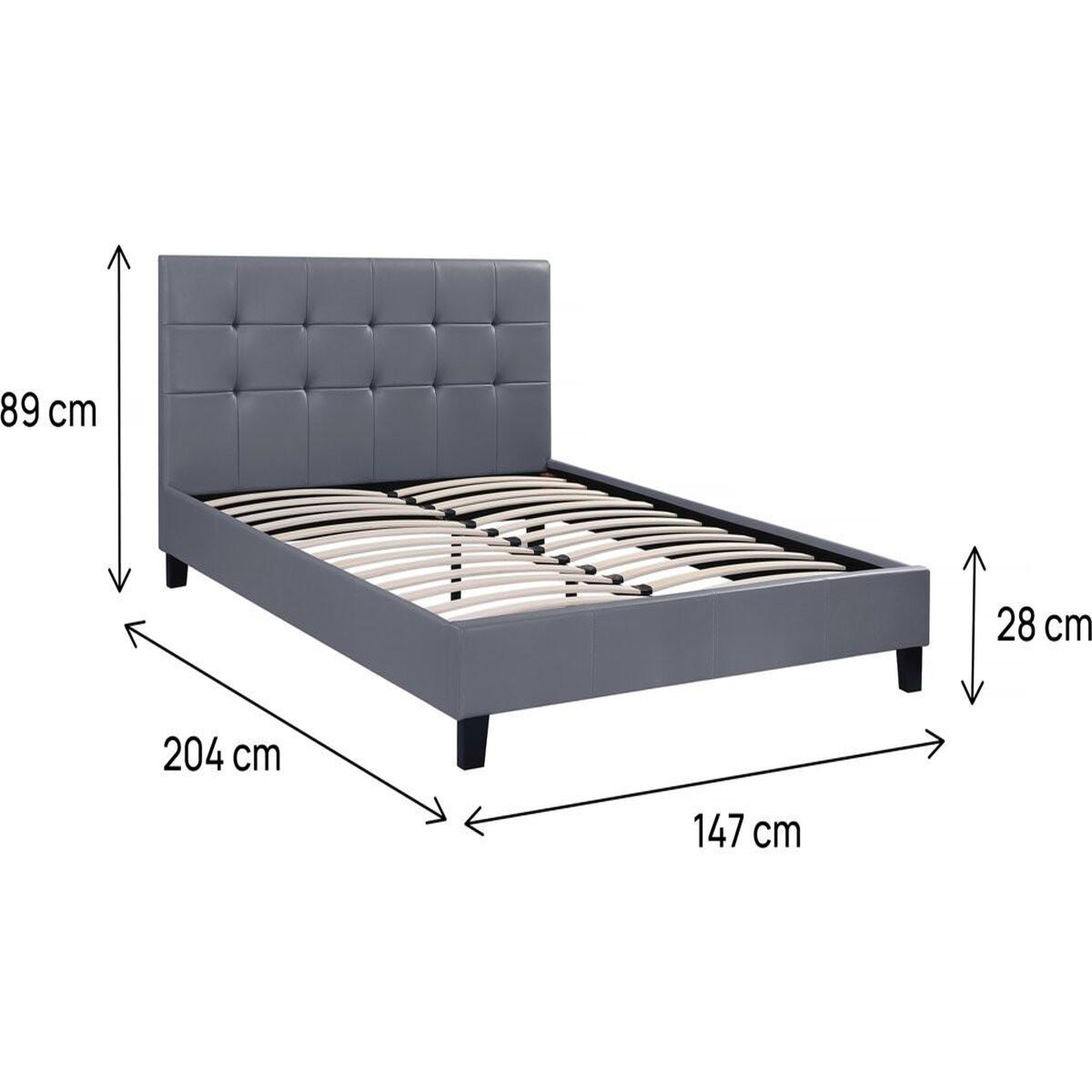 Voir la diapositive 3 : Habitat et Jardin Lit double en pvc  julia  - 140 x 190 cm - gris