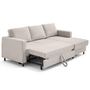 Voir la diapositive 2 : LISA DESIGN Jake - canapé d'angle droit 4 places convertible avec coffre en fausse fourrure