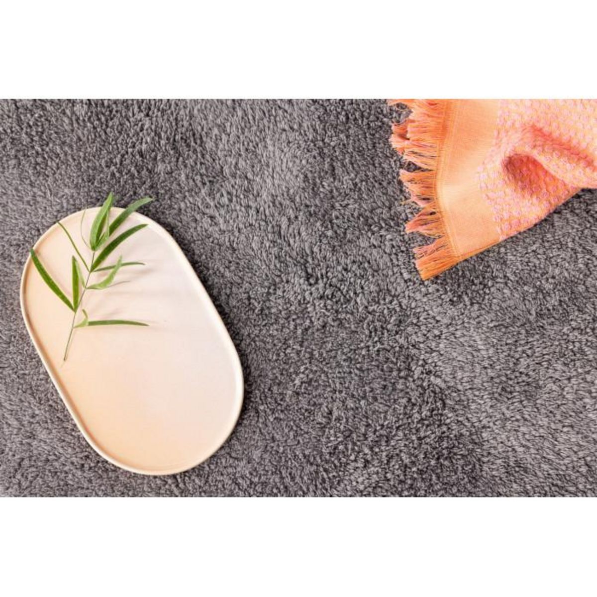 Paris Prix Tapis Rond de Salle de Bain  Valle  60cm Gris Foncé