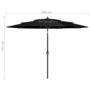 Voir la diapositive 6 : VIDAXL Parasol de jardin a 3 niveaux avec mat en aluminium noir 3 m