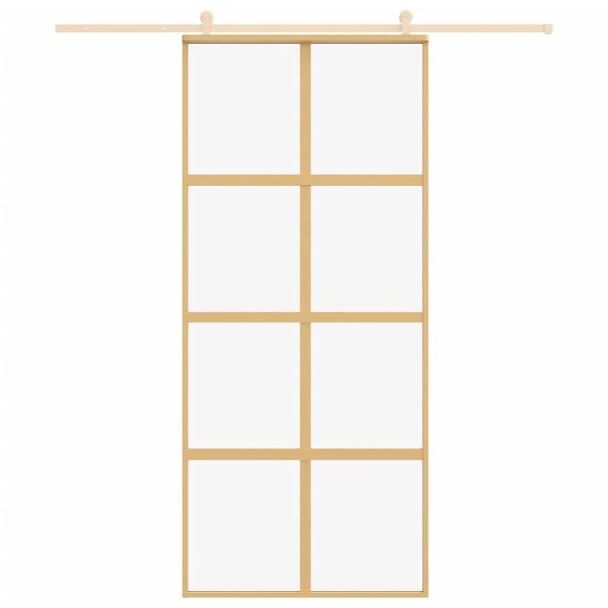 VIDAXL Porte coulissante dore 90x205 cm verre ESG clair et aluminium