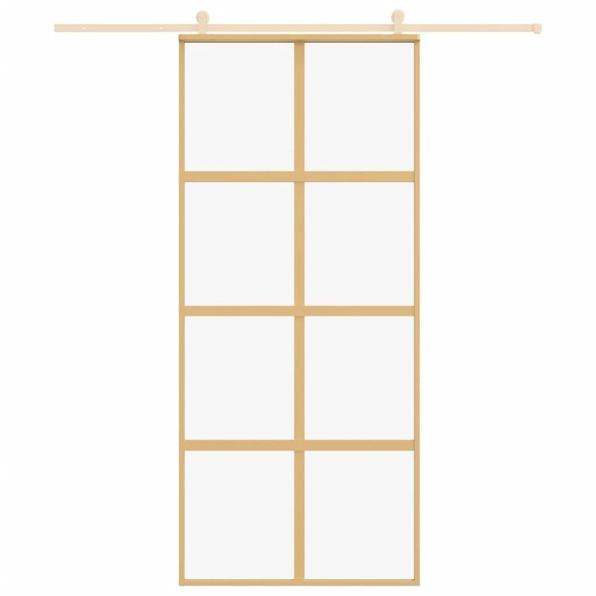 VIDAXL Porte coulissante dore 90x205 cm verre ESG clair et aluminium