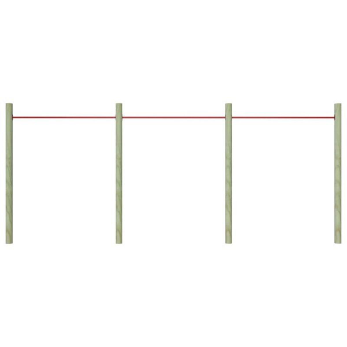 VIDAXL Barres fixes d exercice 3 pcs 125 cm Acier Rouge