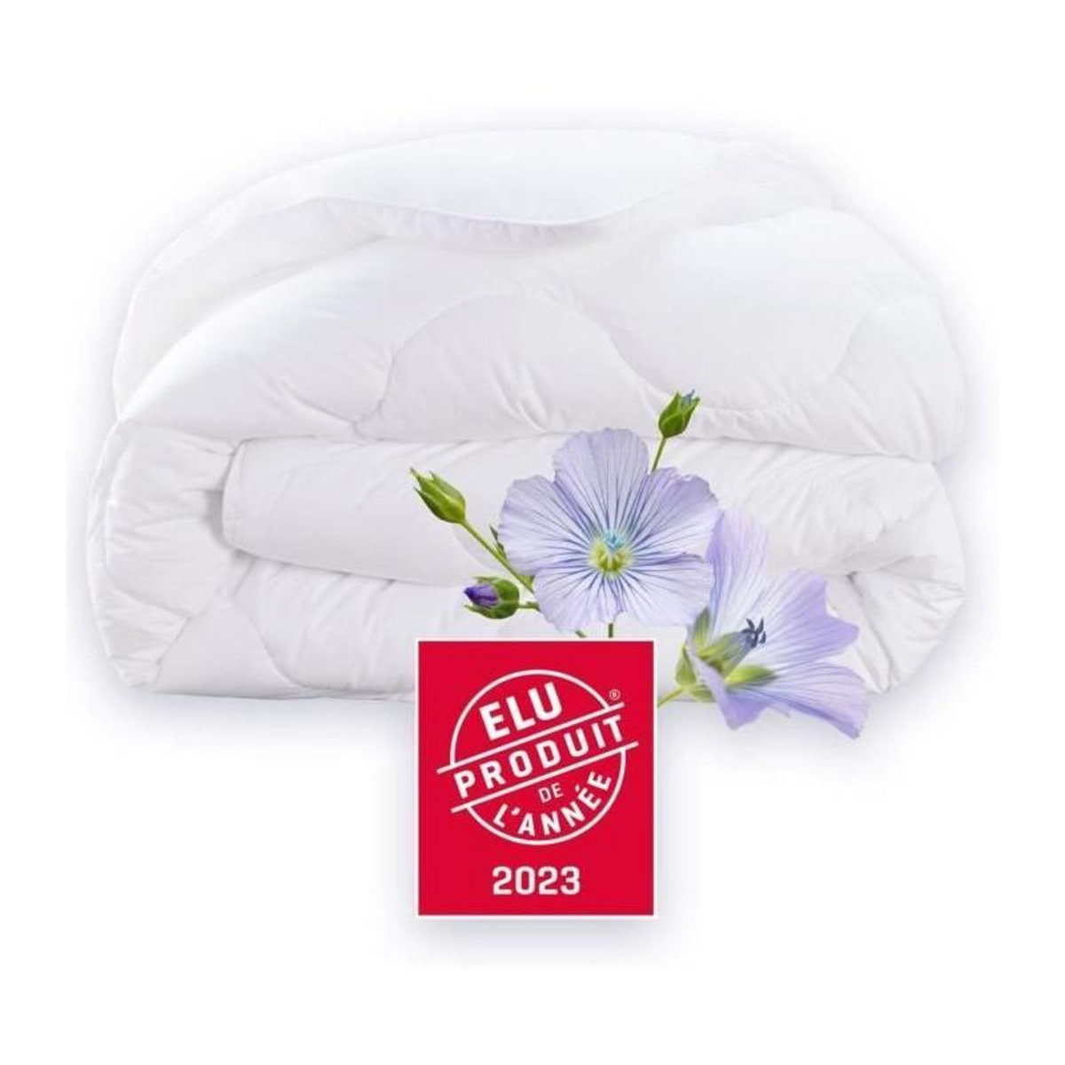 DODO Couette 200x200 cm DODO CHAMPS DE LIN - Chaude - 450G/m² - Couette 1-2 personne-Douce et Chaude -Anti-acariens Antibactériens