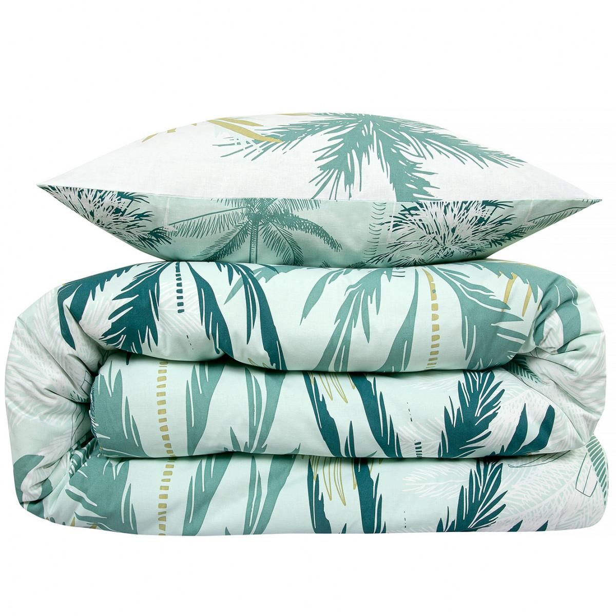 FUTURE HOME Parure de lit 2 personnes feuillage réversible