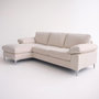 Voir la diapositive 6 : CONCEPT USINE Canapé d'angle gauche 4-5 places en velours beige GALWAY