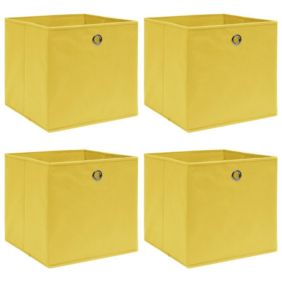 VIDAXL Boîtes de rangement 4 pcs Jaune 32x32x32 cm Tissu