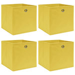 VIDAXL Boîtes de rangement 4 pcs Jaune 32x32x32 cm Tissu