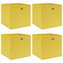 Voir la diapositive 1 : VIDAXL Boîtes de rangement 4 pcs Jaune 32x32x32 cm Tissu
