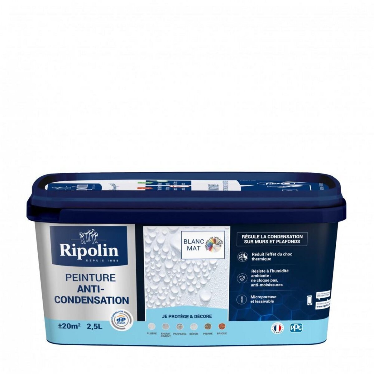 CENTRALE BRICO Peinture anticondensation Rip etanch, RIPOLIN blanc 2.5 l