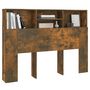 Voir la diapositive 4 : VIDAXL Armoire de tete de lit Chene fume 140x19x103,5 cm