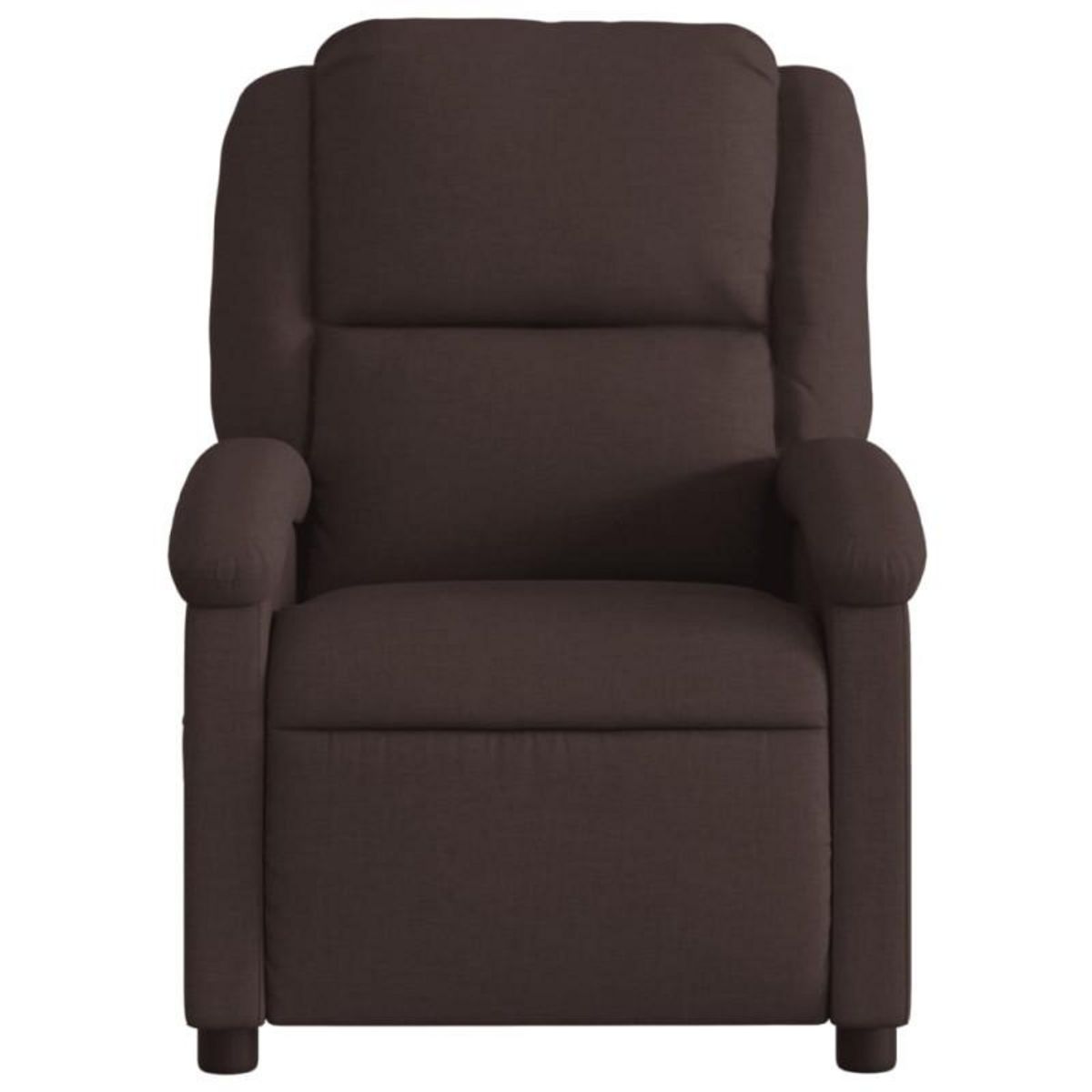 VIDAXL Fauteuil de massage inclinable Marron foncé Tissu