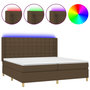 Voir la diapositive 2 : VIDAXL Sommier a lattes de lit matelas et LED Marron fonce 200x200 cm