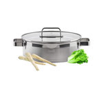MISTRAL Casserole Mistral en acier inoxydable 18/10 avec couvercle en verre trempé 26 cm