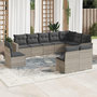 Voir la diapositive 1 : VIDAXL Salon de jardin avec coussins 10 pcs gris clair resine tressee