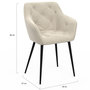 Voir la diapositive 5 : ID MARKET Lot de 2 chaises de salle à manger, fauteuils de table capitonnés LYA velours beige